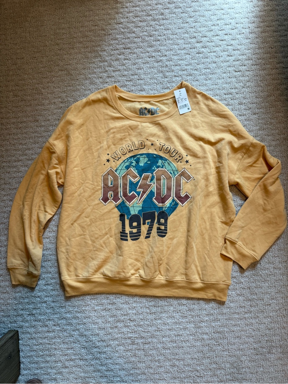 AC/DC 1979 World Tour Yellow Pullover Sweater